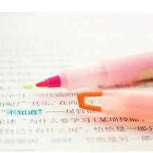 1pc Double-Headed Highlighter With Window For Students Marking And Journaling - Orange - View 2