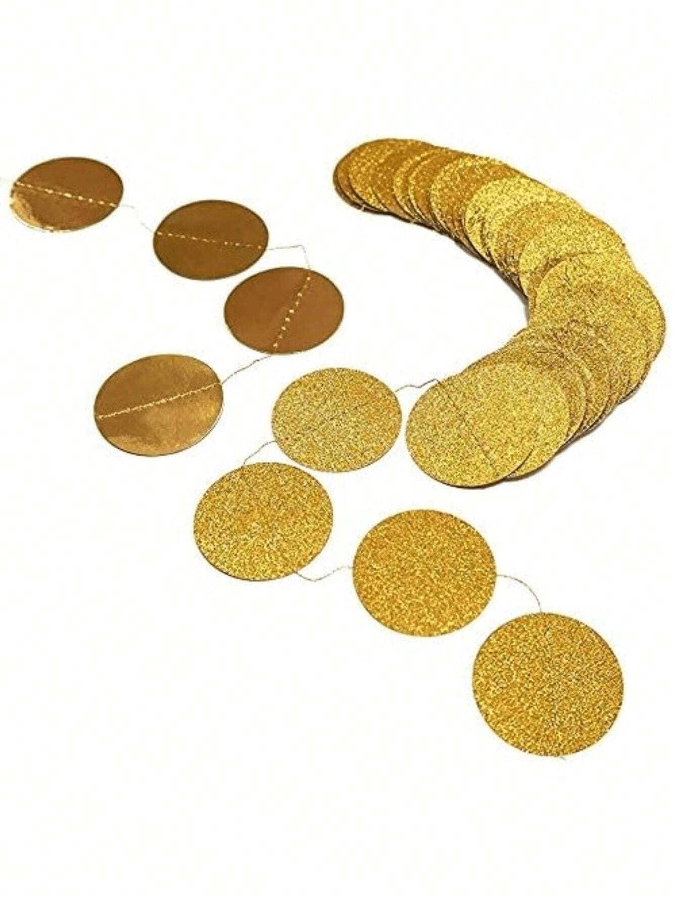 1pc 4m Gold Circle Paper Rose Banner For Party/Wedding/Anniversaries