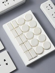 18pcs Three-Pronged & Double-Pronged Safety Protection Cover For Electrical Socket - White - View 6
