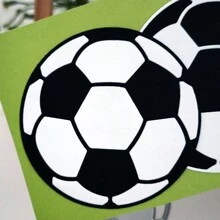 1/2/5入金屬足球造型切割模,diy 手工膠卡相片剪貼音符,可重複使用碳鋼材質,適用於製作賀卡 - 銀色 - 查看 10