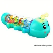 Jouet de rampement pour bébé de style mignon chenille avec éclairage, musique et direction automatique, design de lettres et de chiffres, jouet de rampement pour l'apprentissage de la petite enfance, excellent cadeau pour l'anniversaire et les fêtes des bébés (certaines pièces sont envoyées au hasard)