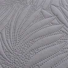 1 件 3 层绗缝床垫套，温暖舒适的床垫，时尚纯色 - 深灰色 - 查看 4