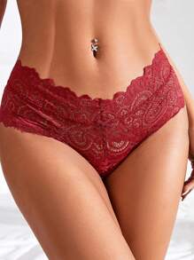 APRSEA 4入組女式高腰性感蕾絲無痕內褲 - 彩色 - 查看 2