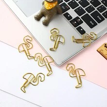 24入組創意火烈鳥形狀的金屬書針書籤,適用於辦公室和學校用品 - 彩色 - 查看 1