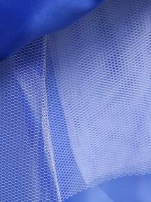 无袖花朵蝴蝶结网纱优雅连衣裙，适合女孩，适合生日派对，不含头饰