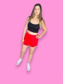 Women Shorts - 紅色 - 查看 1