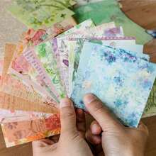 返校季 150 张 8 厘米 X 8 厘米小彩虹色纹理背景工艺纸拼贴垃圾日记本 Ephemera DIY 相册剪贴簿材料纸包 - 彩色 - 查看 4