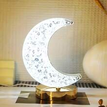 Attention-Grabbing Crescent Moon Shaped LED Touch Light: 3-Color Changing, Rechargeable Battery Powered, Ideal For Ramadan, Multi-Room Use - Apricot - View 7
