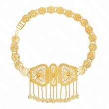 1 pièce Pendentif de chaîne de taille avec pièce de métal à fleur gravée, accessoire de ceinture amincissante pour les spectacles de danse, les fêtes et la Saint-Valentin