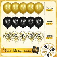15 chiếc 12 inch 18 21 30 40 50 60 70 80 bóng bay cao su tiệc sinh nhật sinh nhật mười tám bốn mươi năm mươi sáu mươi bảy mươi tám mươi kỷ niệm trang trí tiệc vàng đen chủ đề bóng bay tiệc cho tiệc sinh nhật 18 21 30 40 50 60 70 80 năm vật dụng tiệc sinh nhật trong nhà ngoài trời trang trí, Giáng sinh - vàng đen - Xem 9