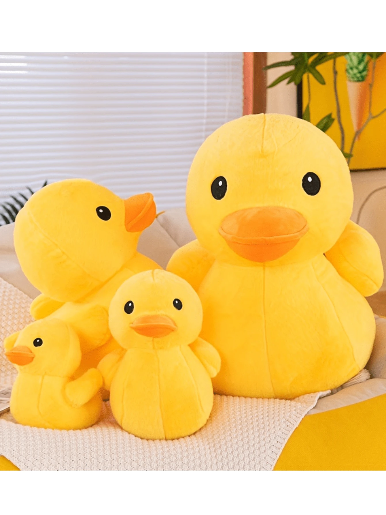 Juguetes de peluche grandes y acogedores con patos amarillos en 2 tamaños, muñecas de pato suaves, animales de peluche de dibujos animados lindos, regalos de cumpleaños perfectos para niños y bebés, regalos festivos, decoración del hogar, regalos de Navidad