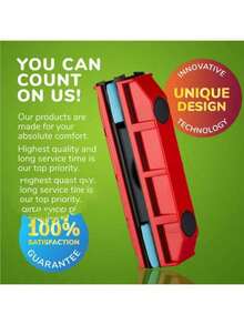 Glider S1 Single Magnetic Window Cleaner Wiper For Single-Glazed Windows Glass - Red - View 5