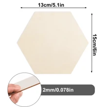 16 Piezas De Hexágonos De Madera Para Manualidades Diy, Recortes De 6 Pulgadas Para Grabado En Madera, Pintura, Decoraciones De Pared - 16 piezas - Ver 2