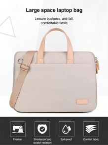 1pc 2024 Lightweight Macaron Laptop Shoulder Bag, Unisex Handbag With 14-Inch Padded Compartment For Tablets, Shockproof, Water-Resistant, Breathable And Wear-Resistant - Multicolor - View 9