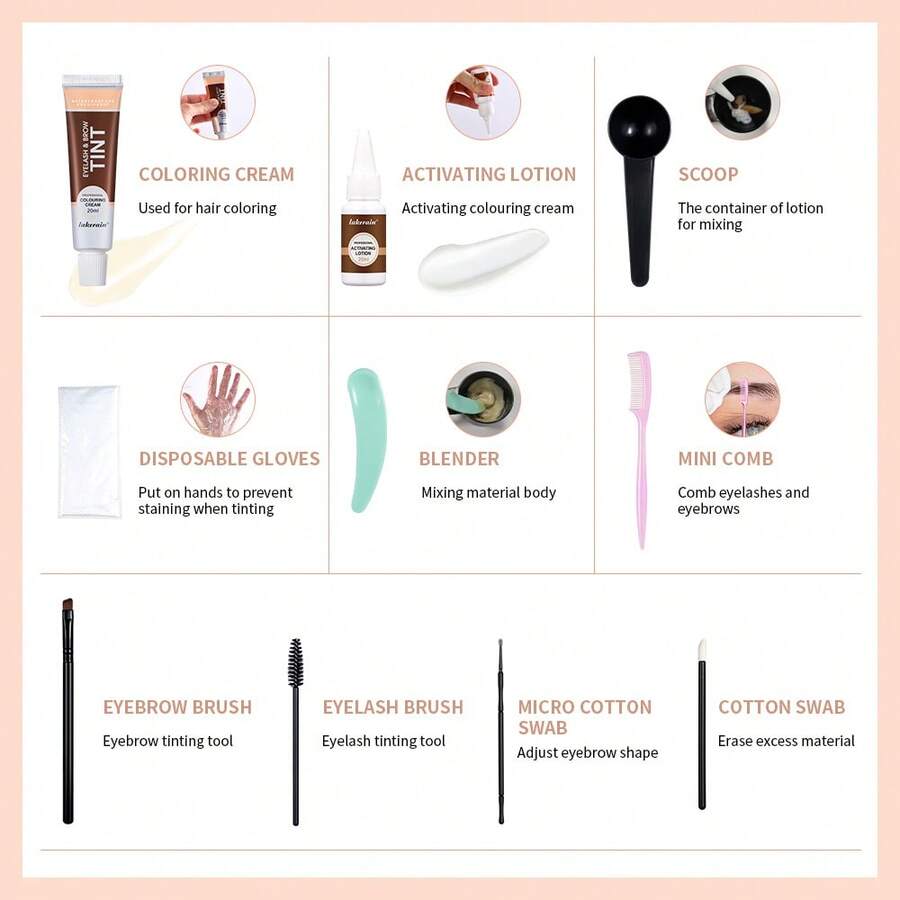 lakerain Instant Lash & Brow Tint Set Natural Bushy Eyebrow Dye Kit