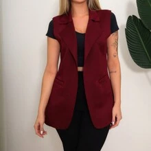 Women Coats - 酒紅色 - 查看 1