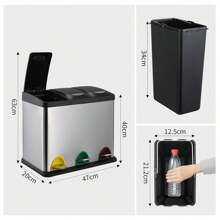 Avfallskärl, kök, badrum, hem, hushållsleverantörer - Silver rostfritt stål - Visa 6