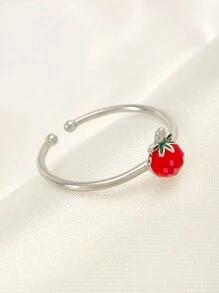 1pc Sweet & Cute Strawberry Fruit Shaped Joint Ring For Women, Students