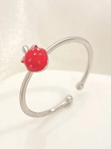 1pc Sweet & Cute Strawberry Fruit Shaped Joint Ring For Women, Students