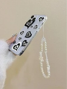 Đen Và Trắng Nhiều lớp Love Tim Tốt Lỗ Trong suốt Được Sơn Silicone Ốp lưng & bao da điện thoại Với Thủ công Loại bướm Kết cườm Chuỗi , Tương thích với iPhone 15pro iPhone 13/iPhone 11 xs Thẳng Thiên hà + Redmi Note 11 Lite - Nhiều màu - Xem 4