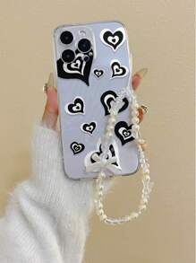 Đen Và Trắng Nhiều lớp Love Tim Tốt Lỗ Trong suốt Được Sơn Silicone Ốp lưng & bao da điện thoại Với Thủ công Loại bướm Kết cườm Chuỗi , Tương thích với iPhone 15pro iPhone 13/iPhone 11 xs Thẳng Thiên hà + Redmi Note 11 Lite - Nhiều màu - Xem 1