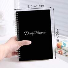 BUBU 1pc Weekly Planner - Daily Planner Hourly Schedules With To Do List Tasks,Expense Tracker And Organizing Meals,Undated 7 Days Planner Start Anytime&Two Stickers - Black and White - View 2