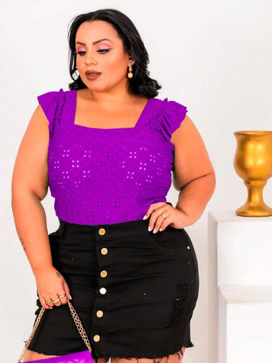 Plus Size Blouses - Màu Hoa hồng đỏ - Xem 1