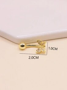1個蝴蝶金肚臍環肚臍釘,身體穿刺珠寶