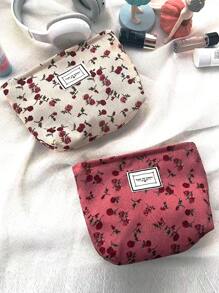 1pc Cosmetic Bag Makeup Brush Bag Stationery Bag Multifunctional Zipper Bag Portable Makeup Pouch Medicine Storage Bag Travel Organizer Mobile Phone Storage Bag Coin Purse Sanitary Pad Storage Card Bag Used For Home Travel, Holiday And School For Lipstick, Brush, Skincare, Mobile Phone, Coin, Small Items, For Home, Gift, Vacation And Festival Halloween Christmas Multifunctional Use,Boho Vibes,For Holiday Beach, Bathroom Collection, Bedroom Collection, Large Capacity