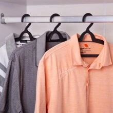 Kit 50 Black Plastic Hangers Combat 39x17cm For Any Type Of Clothing - Black - View 2