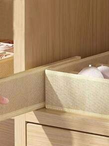 1pc Underwear Storage Box Household Drawer Partition Artifact Wardrobe Compartment Underwear Socks Bra Three In One Sorting Box Foldable Sock And Underwear Storage Box - Fabric Closet Dresser Drawers Organizers For Lingerie, Panties, Socks, Briefs, And Ties - Keep Your Clothes Organized And Hidden Bedroom Accessoriesorganization And Storage Organizer Storage Containers Storage Binscloset Organizer Drawer Organizer For Clothingwardrobe Storagecloset Dividerscloset DividersDormSweaterPants Jeans - Beige - View 8