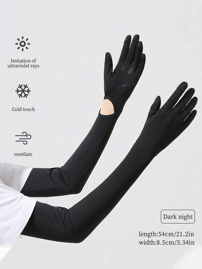 1pc Women's Sun Protection Glove For Summer, Uv-Resistant Ice Silk Sleeves For Driving, Anti-Skid And Touch Screen, Outdoor, With Extended Arm Cover Against Sun Summer