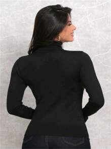 Women Knit Tops - 黑色 - 查看 2