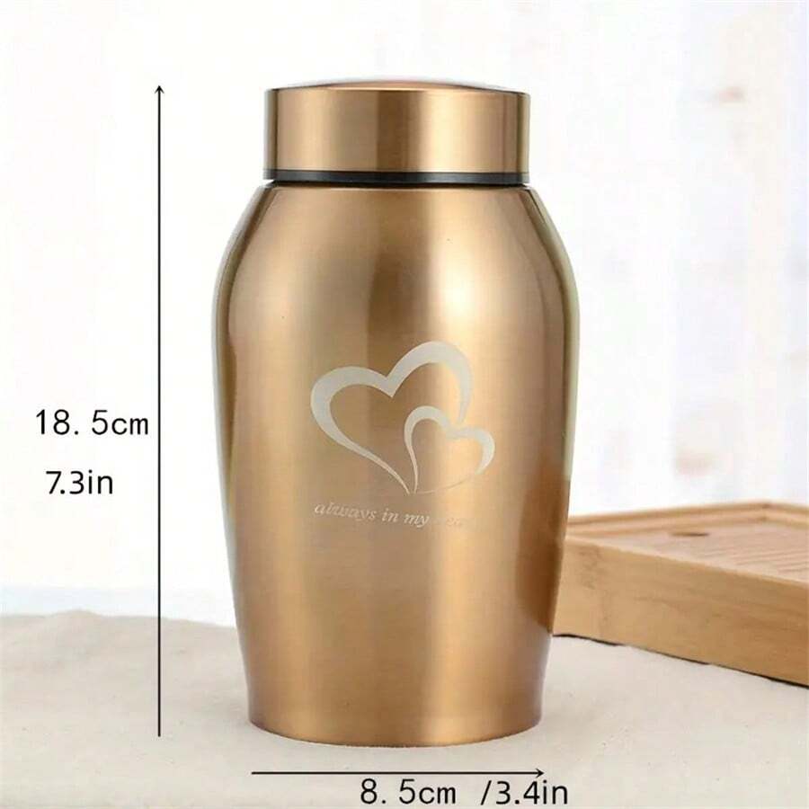 1pc Large Size,Stainless Steel Pet Urn Dog Ashes Container, Ashes