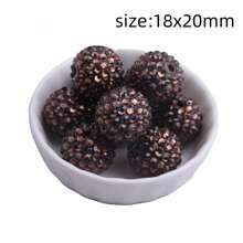 18x20mm 10 Stück Chunky runde bunte Harz Strass Kugelperlen für Bubblegum Halsketten Schmuck - Verschiedenfarbig - Übersicht 14