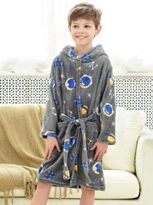 Tween Boy天空元素印花帽衫睡衣 - 彩色 - 查看 3