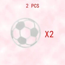 1/2/5入金屬足球造型切割模,diy 手工膠卡相片剪貼音符,可重複使用碳鋼材質,適用於製作賀卡 - 銀色 - 查看 6