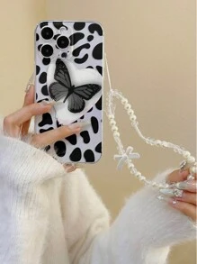 黑白點點配上心形和蝴蝶圖案,透明塗裝和防摔手手工蝴蝶和珠子手鍊的手機殼,適用於iphone 15 Pro Max, Iphone 13, Iphone14, Iphone11, 軟p12防摔手機殼、xs直邊塗裝tpu防摔手機殼。也適用於galaxy S24、galaxy S24+、galaxy S24 Ultra、galaxy S22、galaxy A13 4g、galaxy A52、galaxy A52s 5g、小米redmi Note11和小米11 Lite。 - 彩色 - 查看 2