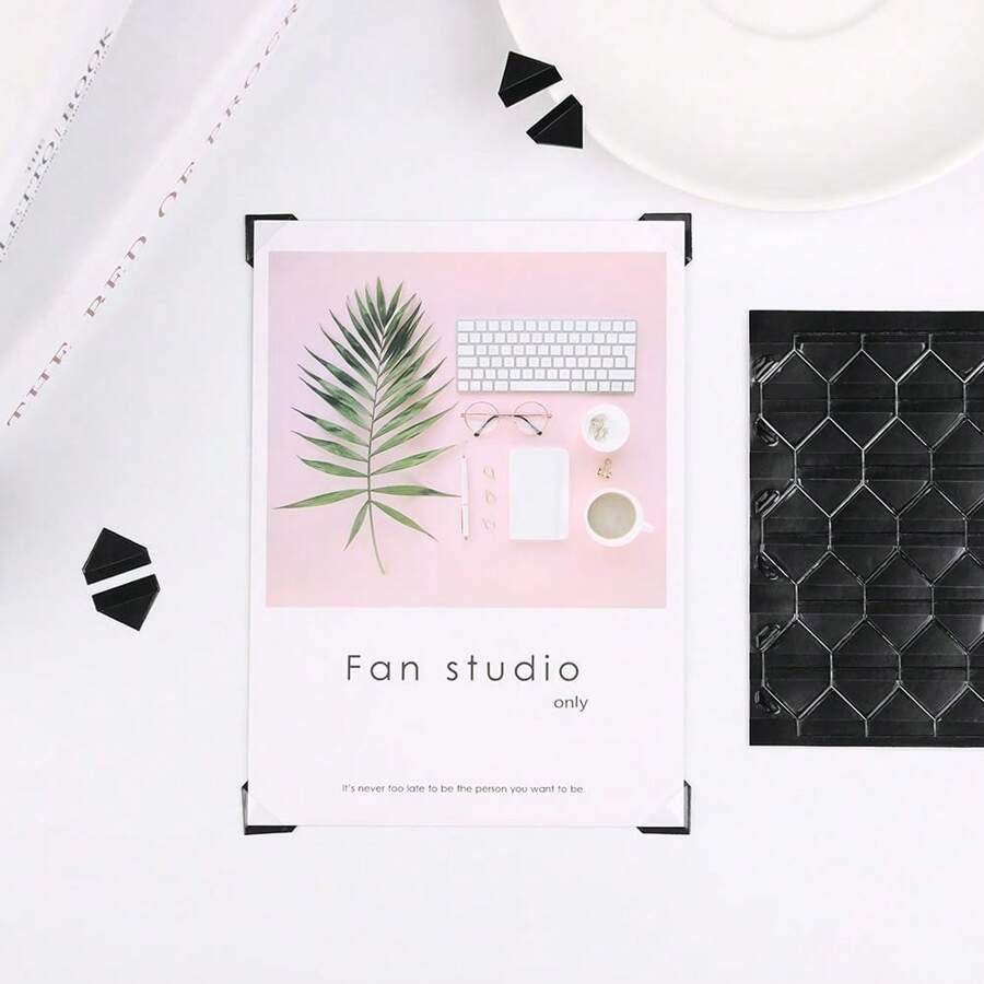 10 DIY Đầy màu sắc Hình chụp Góc Giấy sổ lưu niệm Album ảnh Khung trang trí Hình ảnh Đồ trang trí PVC Hình dán - màu đen - Xem 1