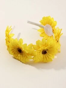 1 Stück Modischer gelber Gänseblümchen Haarreif für Mädchen, minimalistisches Design für Lässig & Alltags Tragen