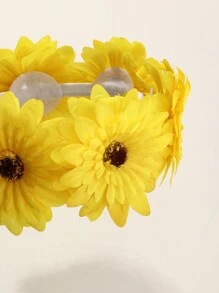 1 Stück Modischer gelber Gänseblümchen Haarreif für Mädchen, minimalistisches Design für Lässig & Alltags Tragen