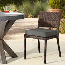 Downluxe Outdoor Chair Cushions For Patio Furniture, Waterproof Square Corner Memory Foam Patio Chair Cushion With Adjustable Ties And Portable Handle, 19" X 19" X 3" - 深灰色 - 查看 8
