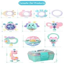 11 Piezas Kit de Juego para Bebés, Divertidas Sonajas para Tamaño Ideal para Bebés pequeñas Manos.Juego de Sonajeros de Mano Caja de Regalo