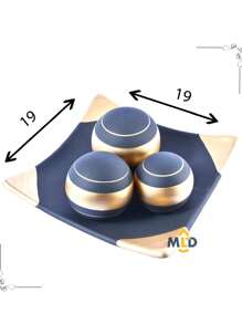 Kit 9 Peças de vasos Enfeite Marrom centro de mesa Decorativo em Cerâmica para Rack Sala Aparador Conjunto de vaso de cerâmica bege estilo - Bege - Visão 7