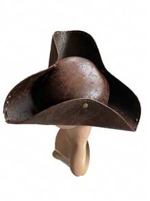 Sombrero tricornio de los piratas del Caribe de color marrón para decoraciones de fiesta con tema de pirata, sombrero de vaquero - Marrón - Ver 5