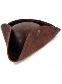 Sombrero tricornio de los piratas del Caribe de color marrón para decoraciones de fiesta con tema de pirata, sombrero de vaquero - Marrón - Ver 4