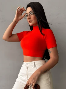 Women Tops - 橘色 - 查看 1