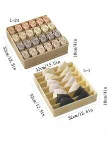 1pc Underwear Storage Box Household Drawer Partition Artifact Wardrobe Compartment Underwear Socks Bra Three In One Sorting Box Foldable Sock And Underwear Storage Box - Fabric Closet Dresser Drawers Organizers For Lingerie, Panties, Socks, Briefs, And Ties - Keep Your Clothes Organized And Hidden Bedroom Accessoriesorganization And Storage Organizer Storage Containers Storage Binscloset Organizer Drawer Organizer For Clothingwardrobe Storagecloset Dividerscloset DividersDormSweaterPants Jeans - Beige - View 6
