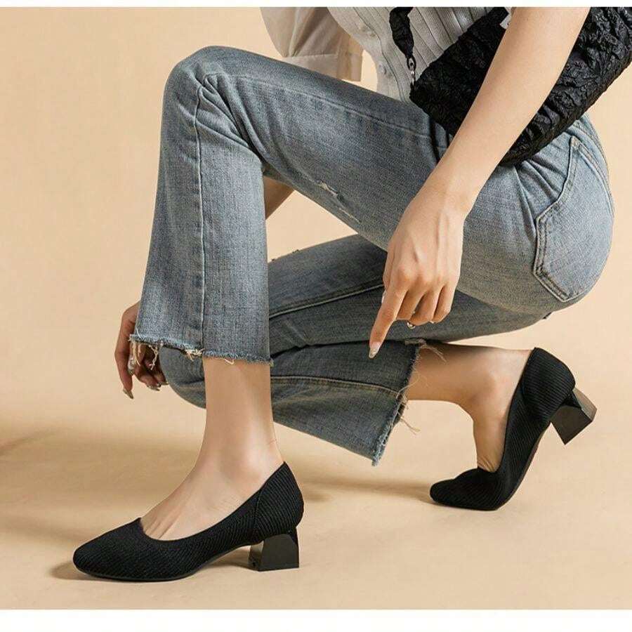 Decolleté eleganti cipria – Scarpe da cerimonia comode con tacco largo