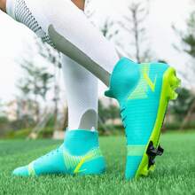 Tenis Para Fútbol Rapido/fut7 Anti Derapante De Caña Alta - Verde claro - Ver 4
